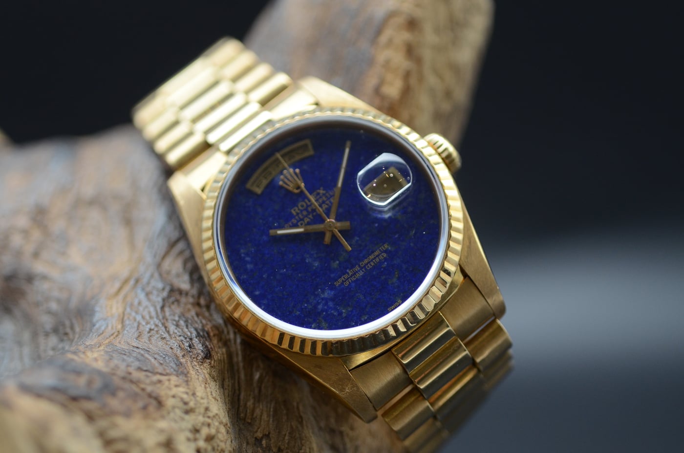 Rolex Day-date Or Jaune Lapis Lazuli - 18238