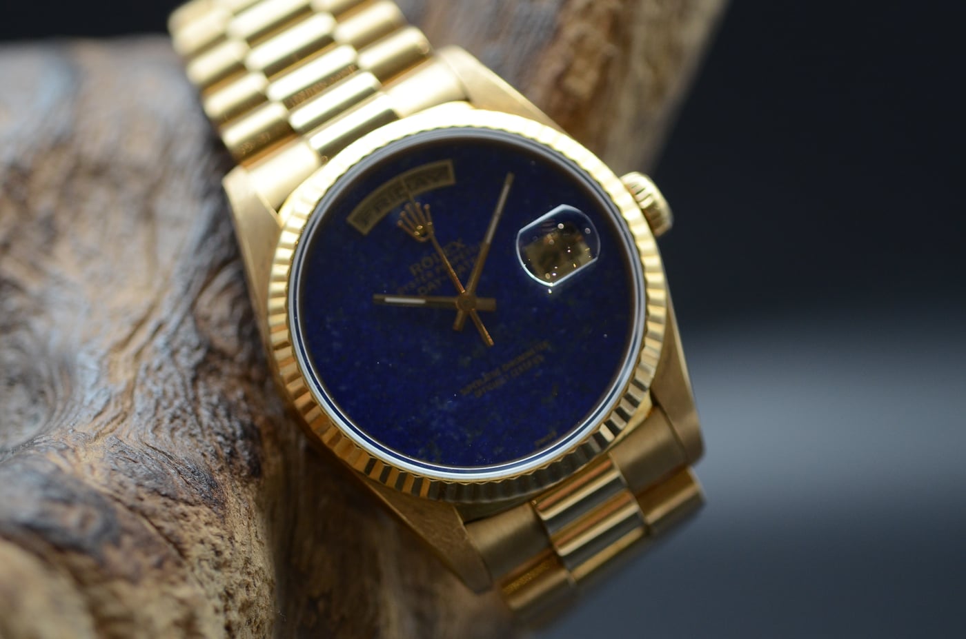 Rolex Day-date Or Jaune Lapis Lazuli - 18238