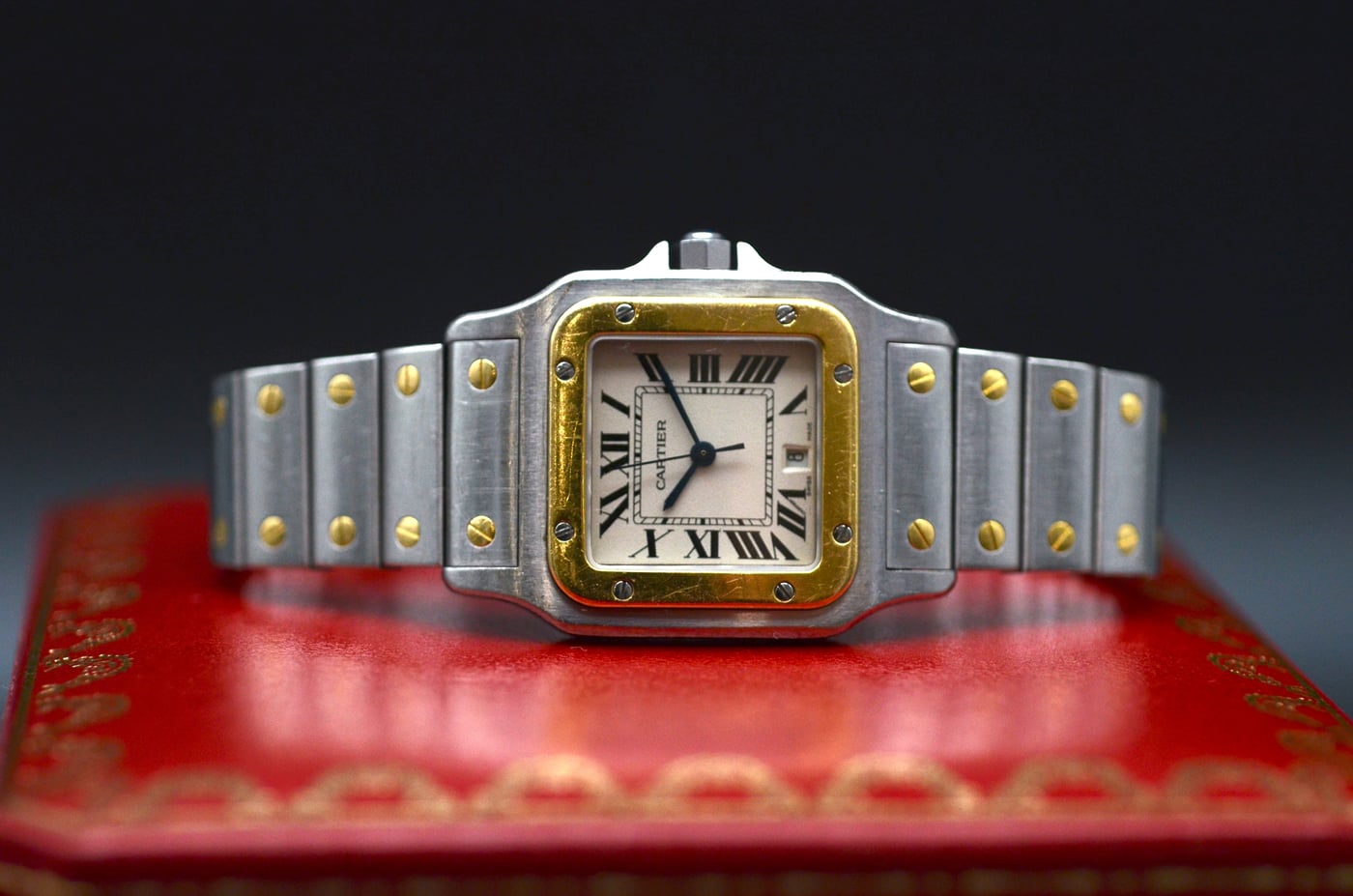 Cartier Santos Galbée Or et Acier Quartz – Réf. 187901