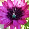 Collier argent pierre malachite ronde