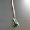 Collier argent pierre malachite ronde – Image 3