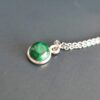 Collier argent pierre malachite ronde – Image 2