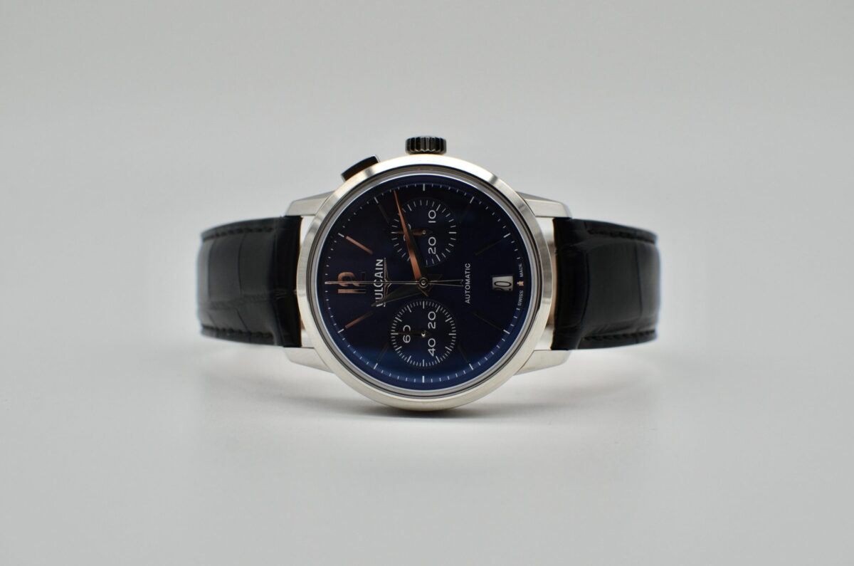 vulcain 50' s président classic chronograph bleu