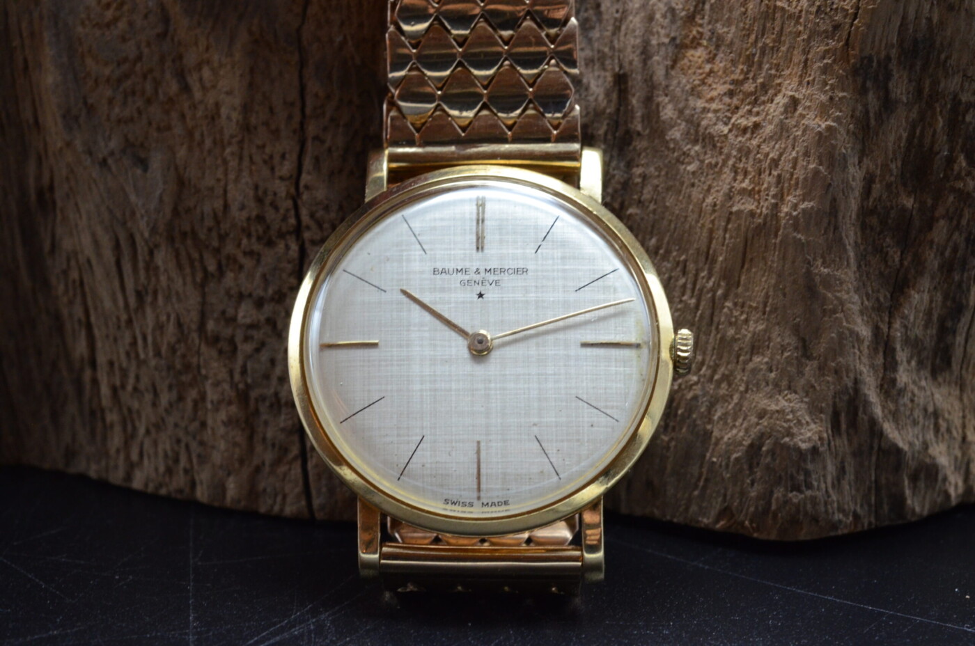 Baume & Mercier Or Jaune Vintage Cadran tapisserie - 35051