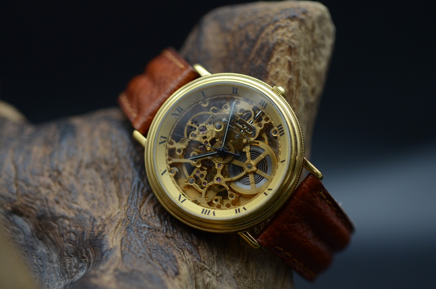 Eterna-Matic Automatique Squelette Dorée